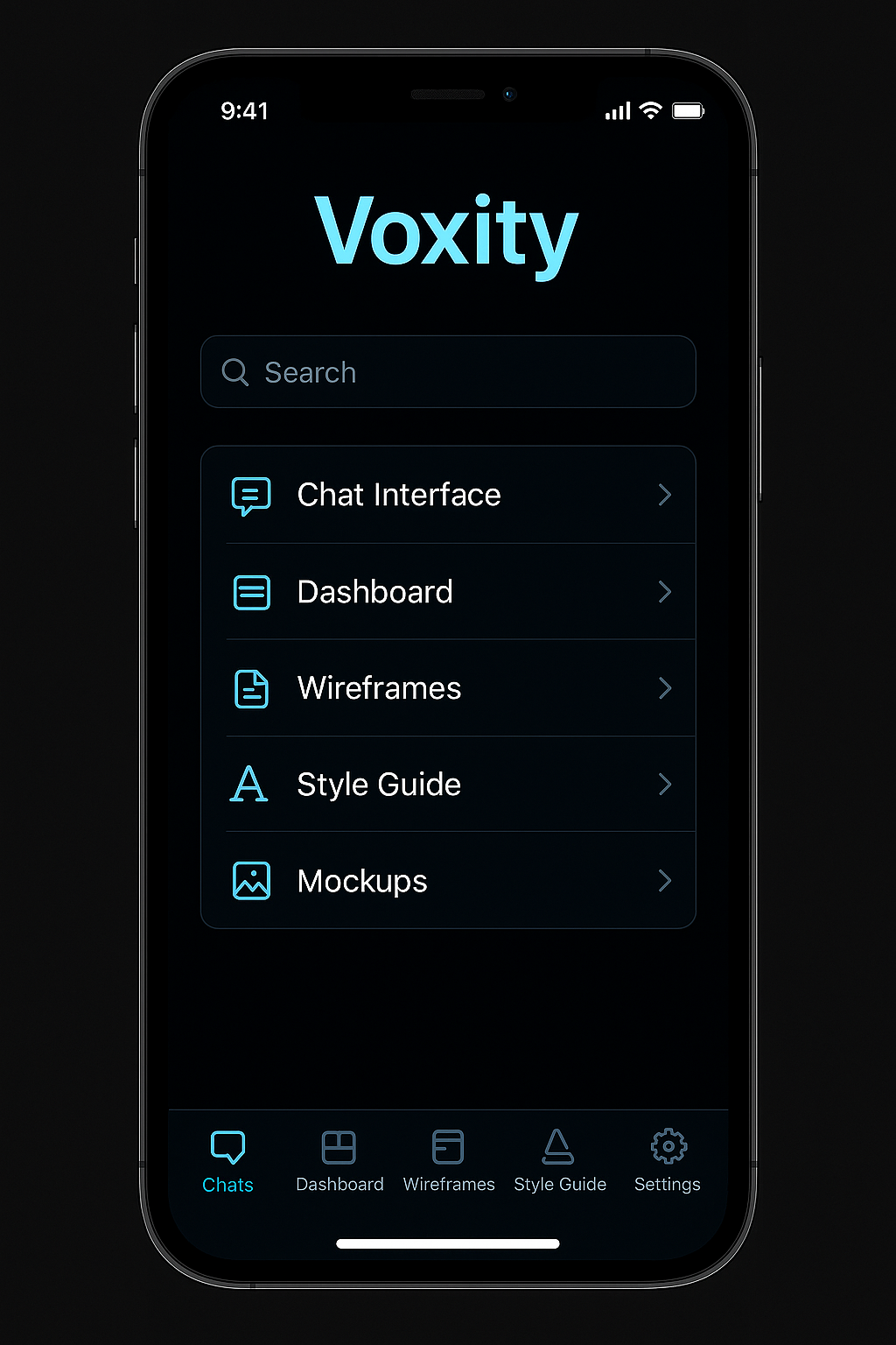 Voxity social UI deck